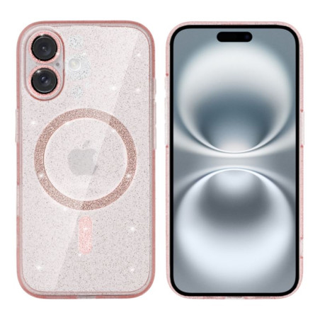 Etui MagSafe Glitter na telefon Apple iPhone 16+ A3290 różowe