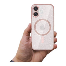 Etui MagSafe Glitter na telefon Apple iPhone 16+ A3290 różowe