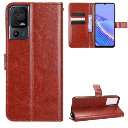 Etui Smart Crazy na telefon TCL 40SE T610K2 6156 6156A 6156A1 brązowe