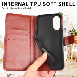 Etui Smart Crazy na telefon TCL 40SE T610K2 6156 6156A 6156A1 brązowe