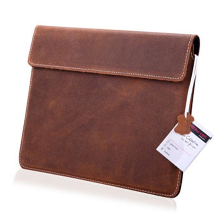 Etui skóra 2 poziome z klapką na tablet uniwersalne 9.7" cali brązowe