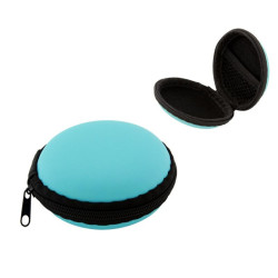 Twarde etui pokrowiec futerał case na słuchawki douszne niebieskie