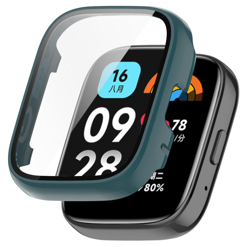 Etui / Obudowa + szkło ochronne do smartwatch Xiaomi Redmi Watch 3 Active zielone