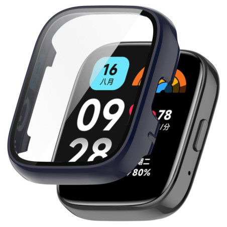 Etui / Obudowa + szkło ochronne do smartwatch Xiaomi Redmi Watch 3 Active granatowe