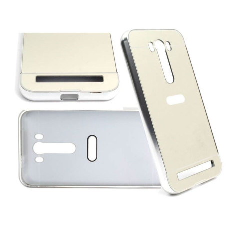 Etui Bumper Mirror ALU na telefon Sony Xperia M4 Aqua srebrne