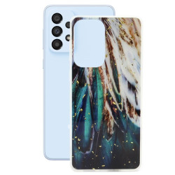 Etui Gold Glam na telefon Samsung Galaxy A33 5G A336 pióra
