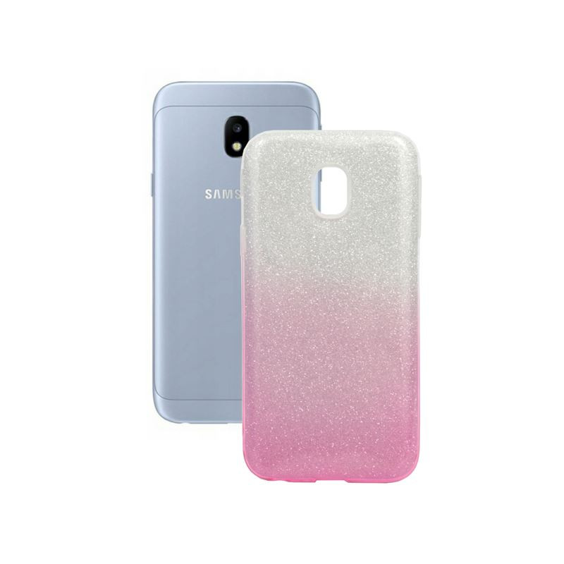 Etui Jelly Case SHINING HQ na telefon Samsung Galaxy J3 2017 J330 srebrno-różowe