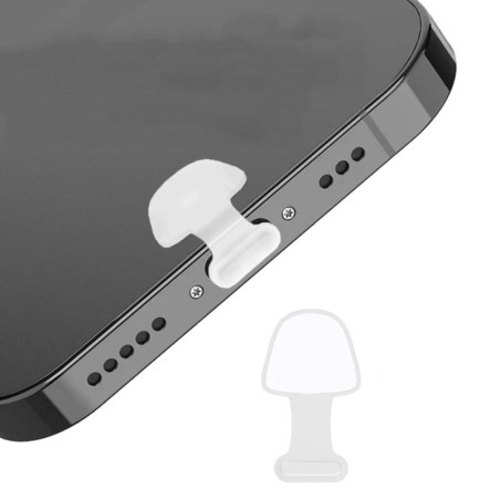 Zatyczka / zaślepka przeciw kurzowi do gniazda ładowania Lightning do iPhone / iPad / AirPods / iPod klej 3M biała 2