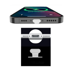 Zatyczka / zaślepka przeciw kurzowi do gniazda ładowania Lightning do iPhone / iPad / AirPods / iPod klej 3M biała 2