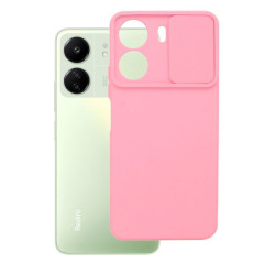 Etui Silicone Lens na telefon Xiaomi Redmi 13C 4G / POCO C65 jasnoróżowe