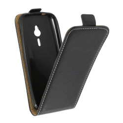 Etui pionowe z klapką SLIM FLEX na telefon Microsoft Nokia 230 RM-1126 RM-1172 2015 czarne HQ