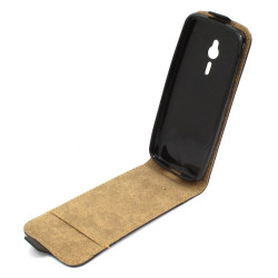 Etui pionowe z klapką SLIM FLEX na telefon Microsoft Nokia 230 RM-1126 RM-1172 2015 czarne HQ