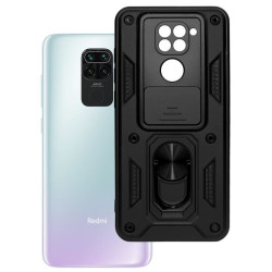 Etui Pancerne CAMSHIELD Ring na telefon Xiaomi Redmi Note 9 / Redmi 10X 4G czarne