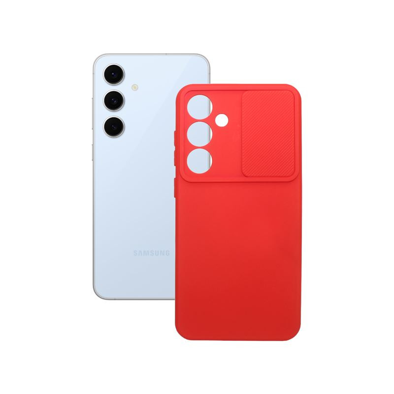 Etui SILICONE LENS na telefon Samsung Galaxy S24 FE 5G S721 czerwone