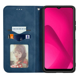 Etui Smart Retro na telefon T-Mobile T Phone 2 Pro 5G / REVVL 7 Pro 5G niebieskie