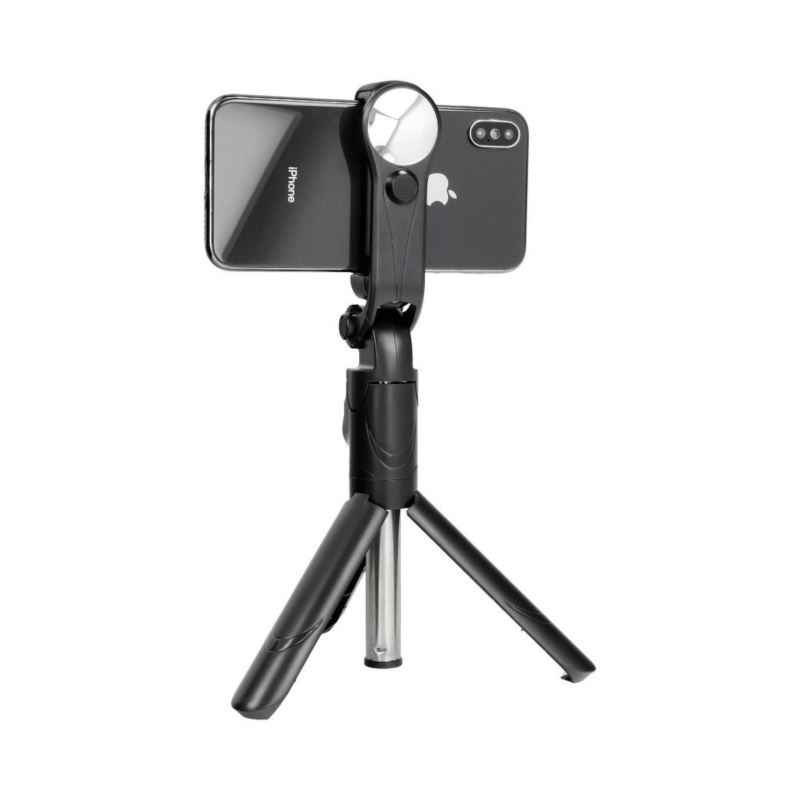 Uchwyt SELFIE STICK + TRIPOD z lusterkiem na telefon smartfon kamerę sportową czarny długość 17-100cm SSTR-11
