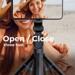 Uchwyt SELFIE STICK + TRIPOD z lusterkiem na telefon smartfon kamerę sportową czarny długość 17-100cm SSTR-11