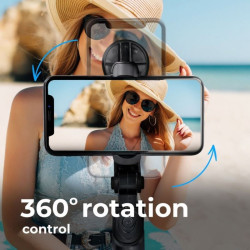 Uchwyt SELFIE STICK + TRIPOD z lusterkiem na telefon smartfon kamerę sportową czarny długość 17-100cm SSTR-11
