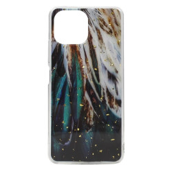 Etui Gold Glam na telefon Xiaomi Mi 11 Lite M2101K9AG / Mi Lite 5G M2101K9G / 11 Lite 5G NE 2109119DG pióra