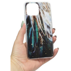 Etui Gold Glam na telefon Xiaomi Mi 11 Lite M2101K9AG / Mi Lite 5G M2101K9G / 11 Lite 5G NE 2109119DG pióra