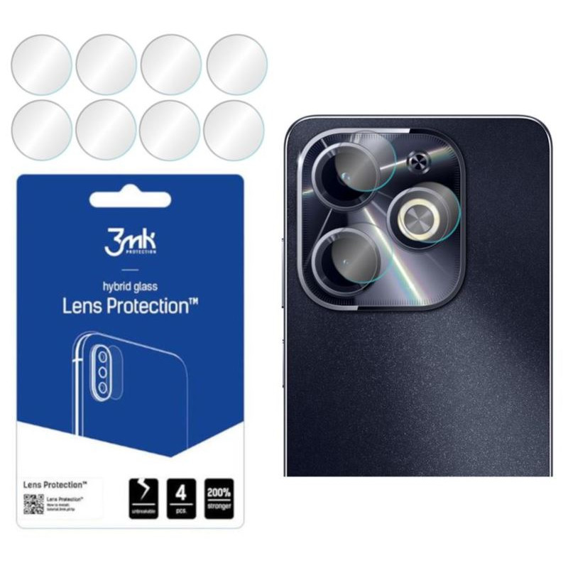 3MK FLEXIBLE GLASS szkło hybrydowe na telefon Infinix HOT 40i X6528B / Smart 8 X6525 camera lens