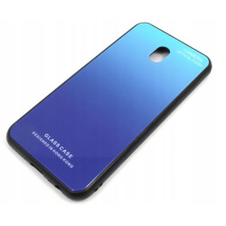 Etui GLASS CASE do telefonu Xiaomi Redmi 8A czarno-niebieskie