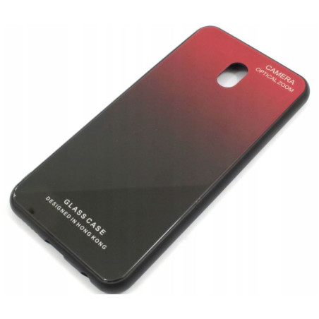 Etui Glass Case na telefon Xiaomi Redmi 8A czarno-czerwone