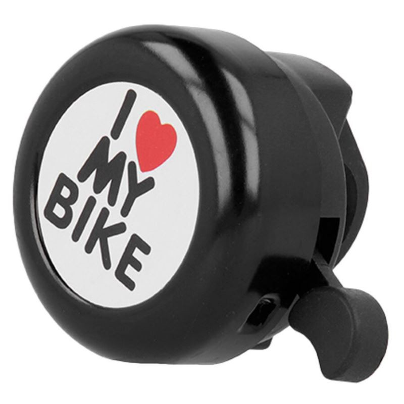 Dzwonek rowerowy aluminiowy "I love my bike" 55mm - głośny dzwonek na kierownicę do roweru czarny