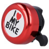 Dzwonek rowerowy aluminiowy "I love my bike" 55mm - głośny dzwonek na kierownicę do roweru czerwony