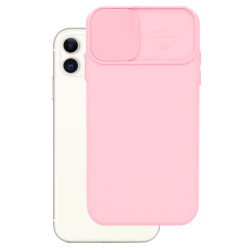 Etui SILICONE LENS na telefon Apple iPhone 11 A2111 jasnoróżowe