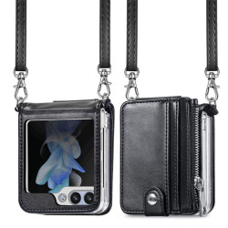 Etui Leather Case Zipper na telefon Samsung Galaxy Z Flip 7 5G F766 czarne