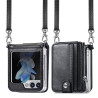 Etui Leather Case Zipper na telefon Samsung Galaxy Z Flip 7 5G F766 czarne