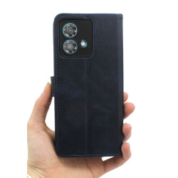 Etui Smart Leather na telefon motorola edge 40 neo 5G XT2307 granatowe