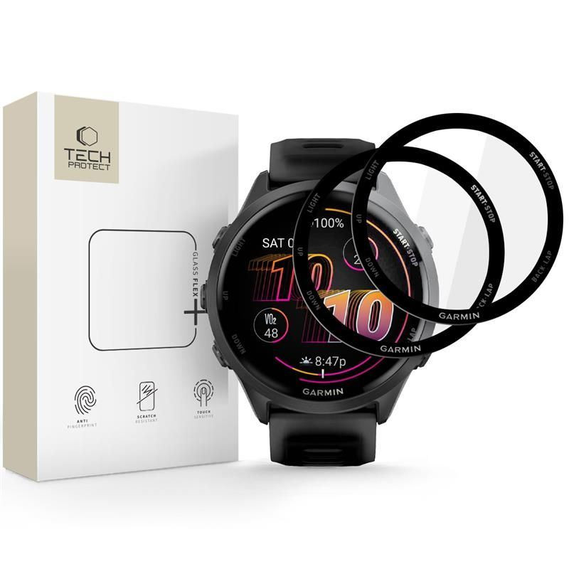7H Szkło hybrydowe na smartwatch Garmin Forerunner 570 47mm / 970 47mm Tech-Protect Glass 2szt