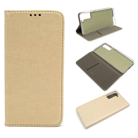 Etui Smart Magnet na telefon Samsung Galaxy S21+ 5G G996 złote