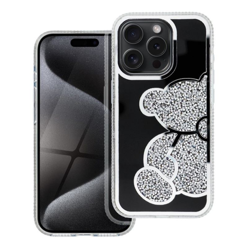 Etui TEDDY BEAR na telefon Apple iPhone 12 Mini A2176 damskie dziewczęce na prezent urodziny święta srebrne