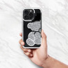 Etui TEDDY BEAR na telefon Apple iPhone 12 Mini A2176 damskie dziewczęce na prezent urodziny święta srebrne