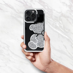 Etui TEDDY BEAR na telefon Apple iPhone 13 Mini A2628 damskie dziewczęce na prezent urodziny święta srebrne