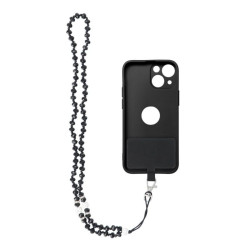 Zawieszka smycz na szyję CRYSTAL DIAMOND do telefonu 74 cm czarna