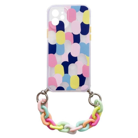 Etui Chain Case na telefon Apple iPhone 13 Mini z łańcuszkiem - kolorowe wzory