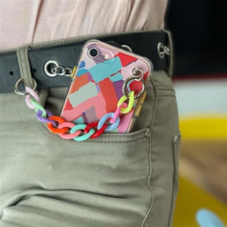 Etui Chain Case na telefon Apple iPhone 13 Mini z łańcuszkiem - kolorowe wzory