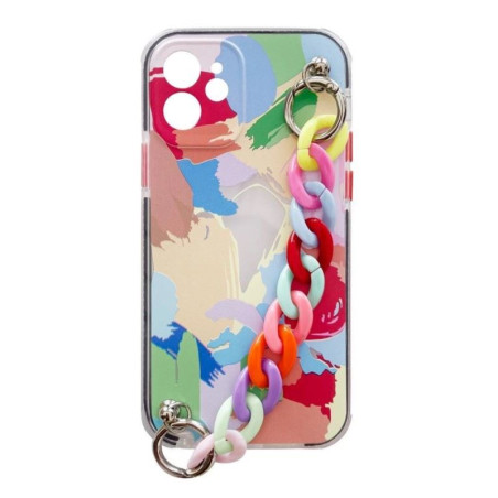 Etui Chain Case na telefon Apple iPhone 13 Mini z łańcuszkiem - kolorowe wzory