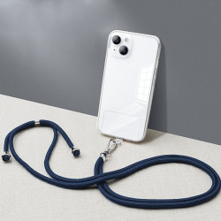 Smycz tasiemka mocna na szyję do telefonu i kluczy regulowana 84cm x 0,5cm granatowa