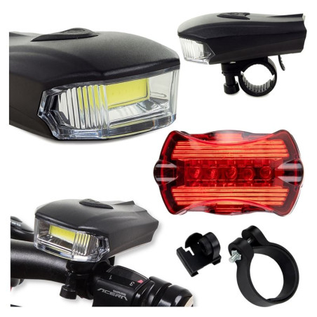 Lampka rowerowa LED COB 5W na przód i tył oświetlenie na rower