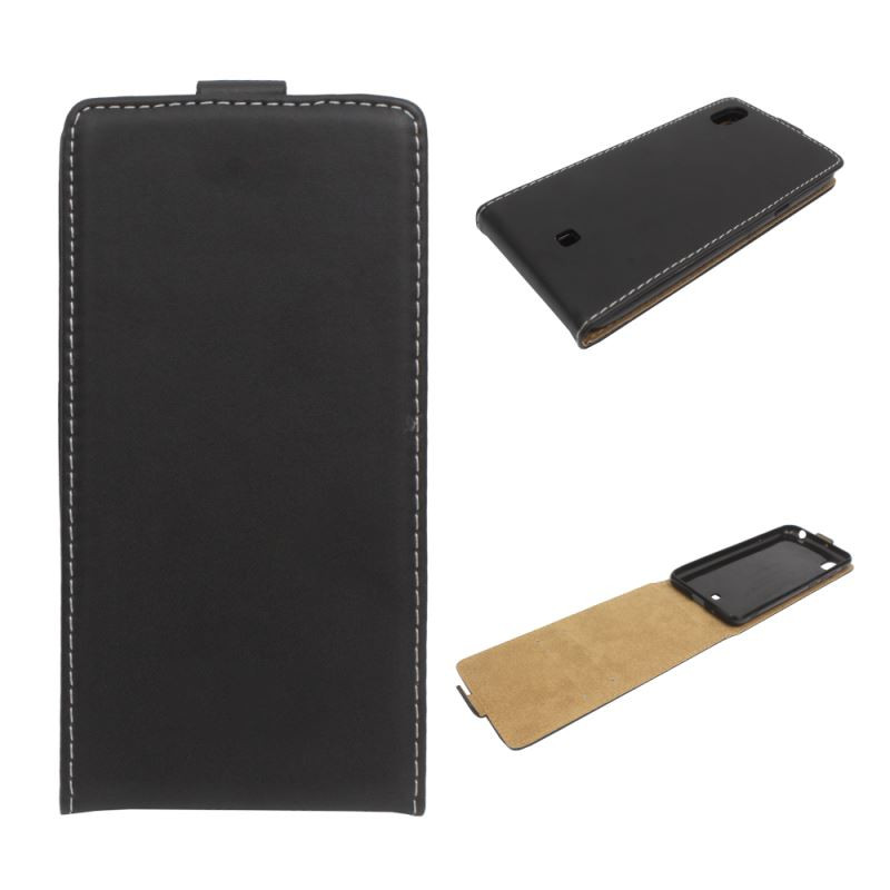Etui pionowe z klapką SLIM FLEX na telefon LG K20 LMX120EMW czarne HQ