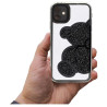Etui TEDDY BEAR na telefon Apple iPhone 11 A2111 z kryształkami damskie dziewczęce na prezent urodziny święta czarne