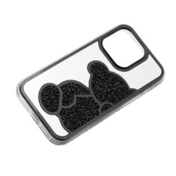 Etui TEDDY BEAR na telefon Apple iPhone 16 Pro Max A3296 damskie dziewczęce na prezent urodziny święta czarne