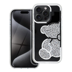 Etui TEDDY BEAR na telefon Apple iPhone 16+ A3290 damskie dziewczęce na prezent urodziny święta srebrne