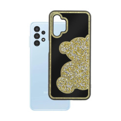Etui TEDDY BEAR na telefon Samsung Galaxy A13 4G A135 A137 damskie dziewczęce na prezent urodziny święta złote