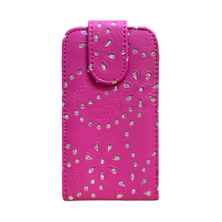 Etui BOOK Cyrkonia na telefon Samsung Galaxy S3 Mini i8190 różowe